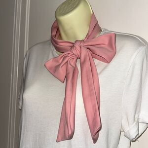 Vintage 70s pink knit polyester scarf, sash or belt